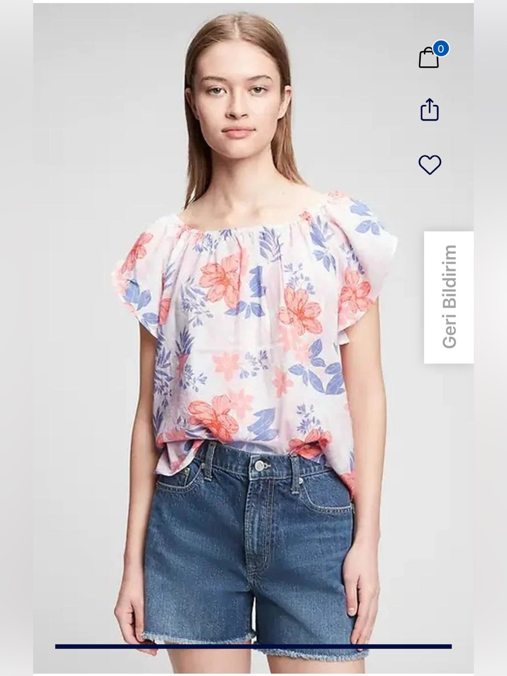 NWT Women’s Gap Flutter-Sleeve Blouse Floral Off-Shoulder Blouse